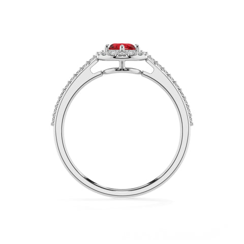 lab-grown ruby pear half eterity halo solitaire engagement ring