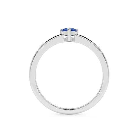 kyanite pear cut stackable prong-set ring