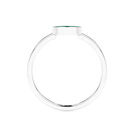 malachite moon shape stackable bezel-set ring