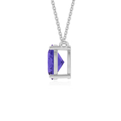 lab grown tanzanite oval shape solitaire v-bale pendant necklace