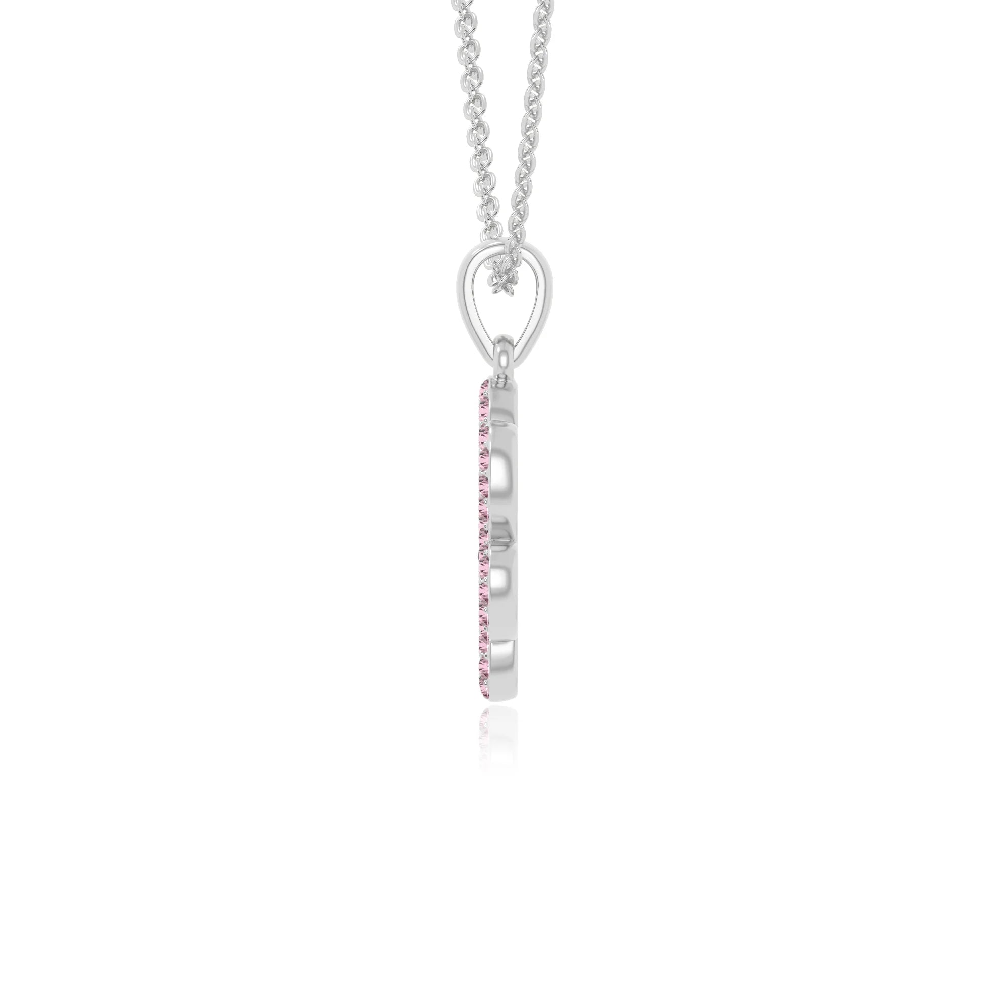 natural pink tourmaline dog paw knot necklaces in sterling silver 