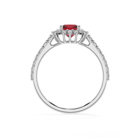 lab-grown ruby cushion half eterity halo solitaire engagement ring