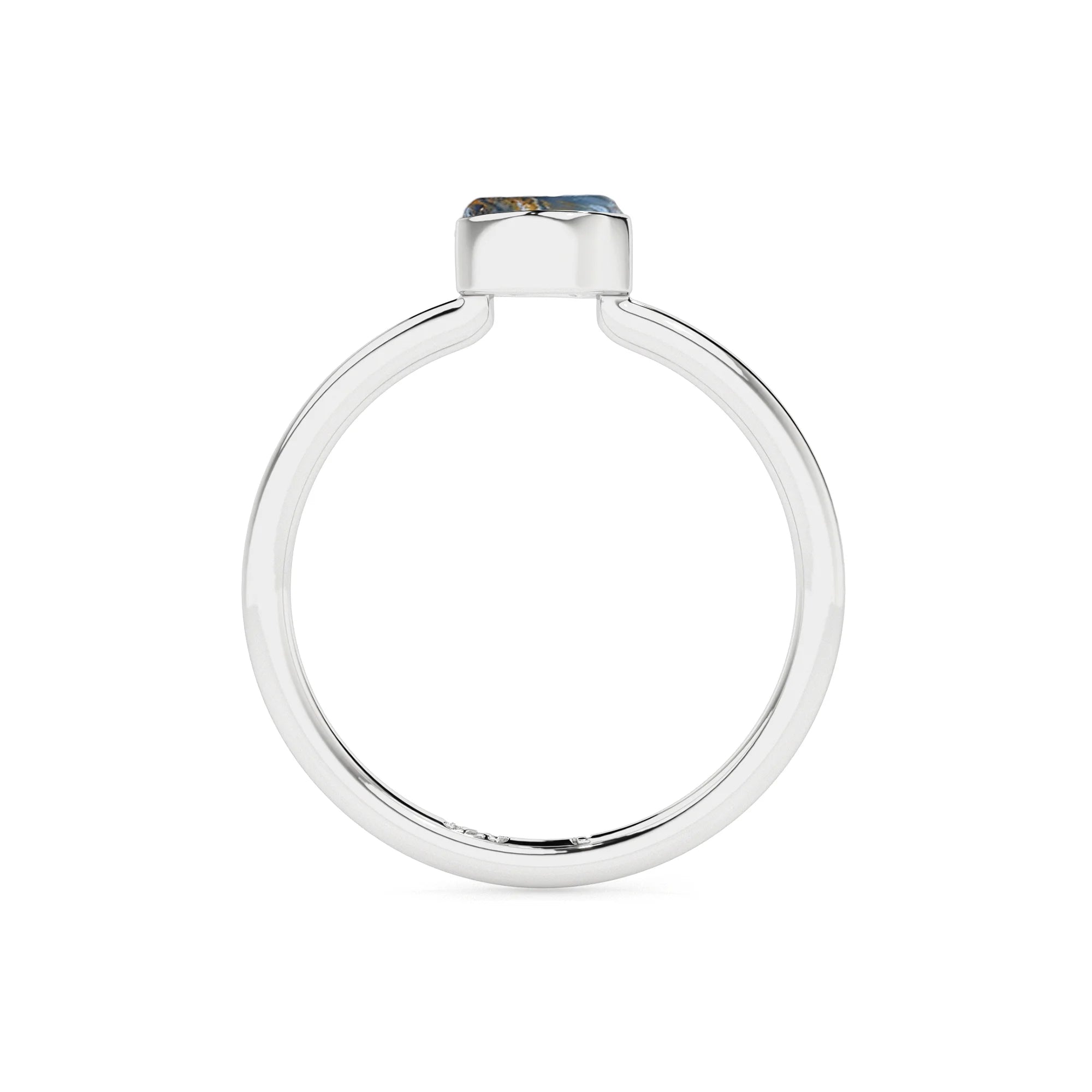 pietersite rough shape stackable bezel-set ring