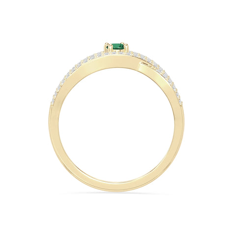 natural emerald promise rings in yellow gold vermeil