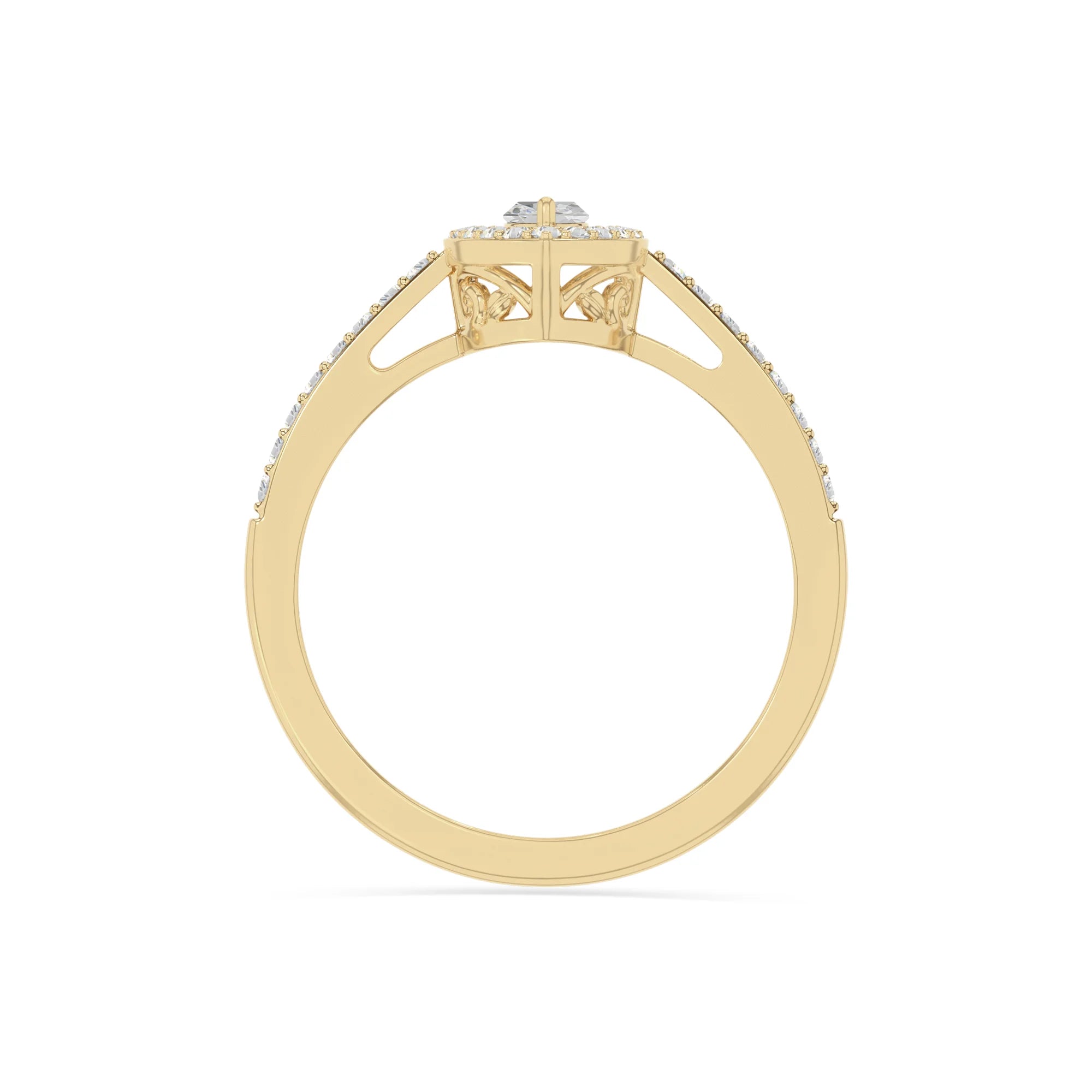 natural moissanite solitaire halo engagement rings in yellow gold vermeil