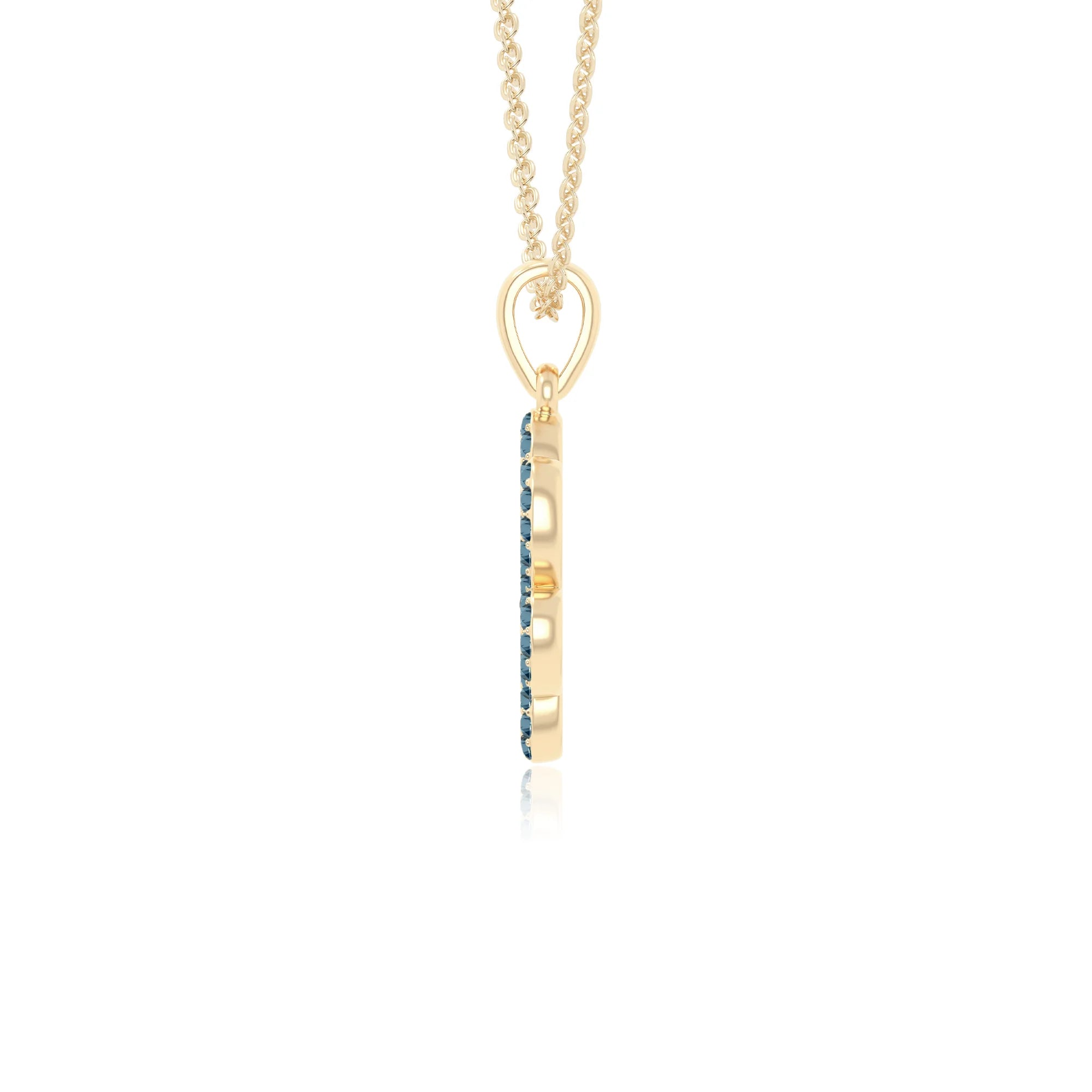 natural london blue topaz dog paw knot necklaces in yellow gold vermeil 