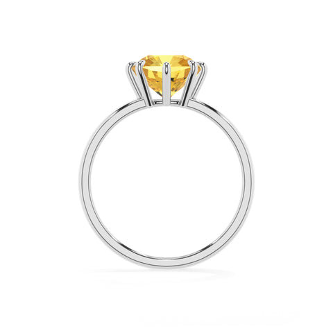 lab-grown yellow-sapphire cushion solitaire engagement ring