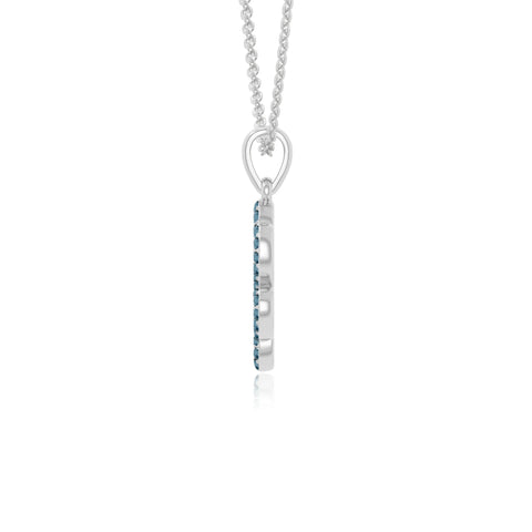 natural london blue topaz dog paw knot necklaces in sterling silver 