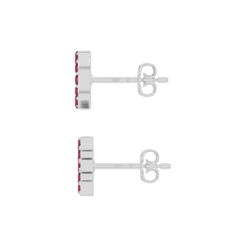 natural ruby love stud earrings in sterling silver 