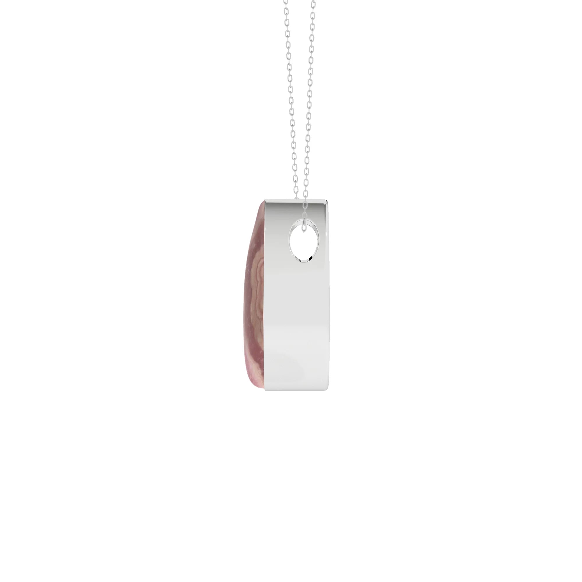 natural rhodochrosite pear shape pendant necklace