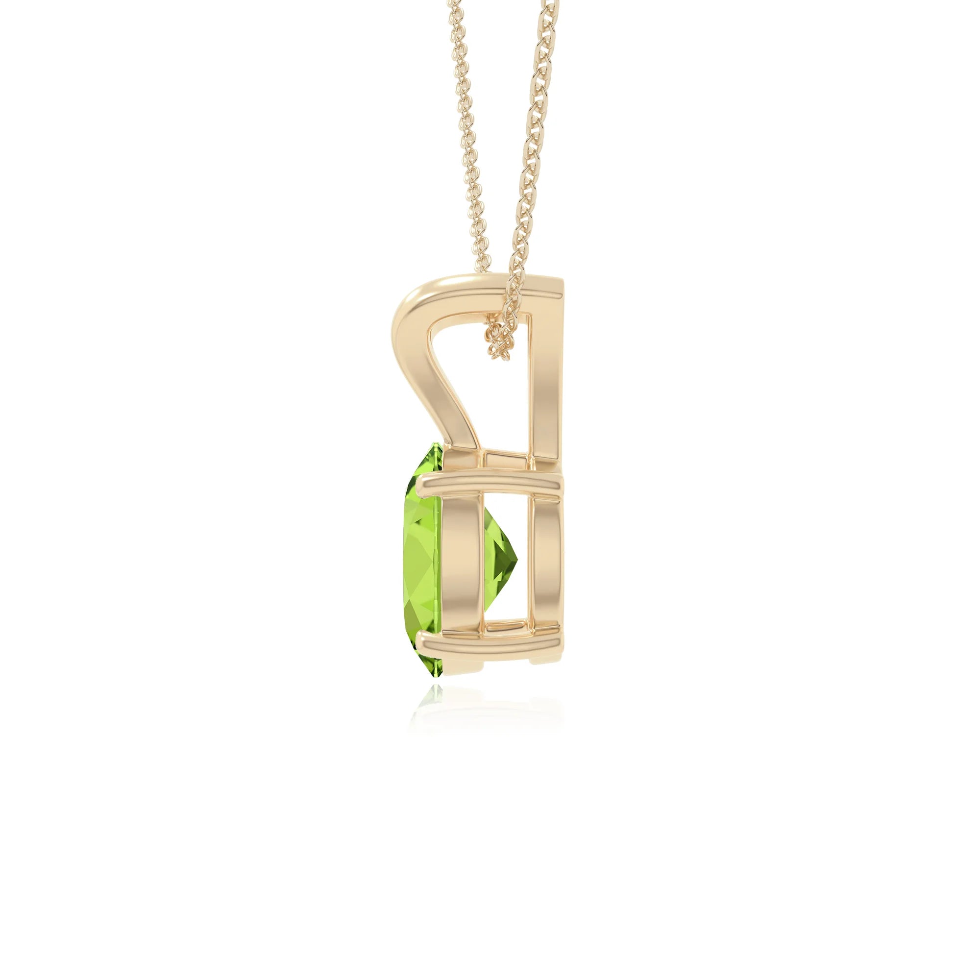 peridot v-bale solitaire necklaces in yellow gold vermeil 