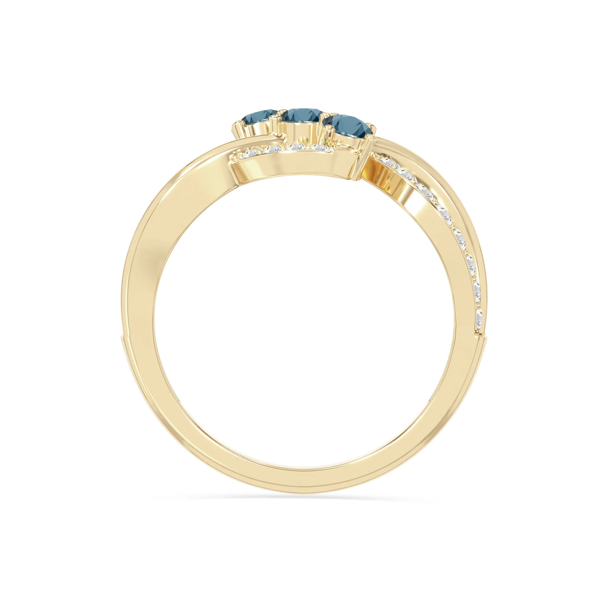natural london blue topaz infinity promise rings in yellow gold vermeil
