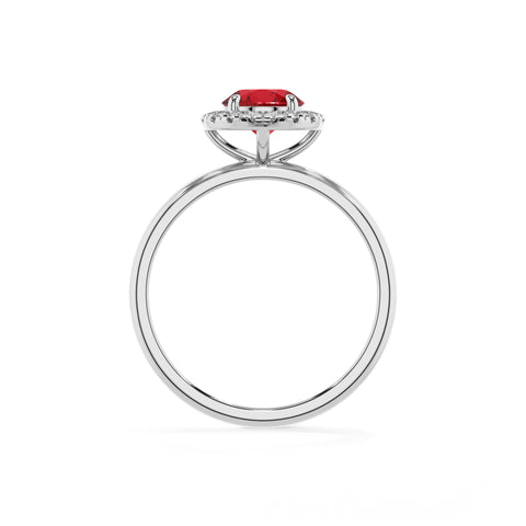 lab-grown ruby round halo solitaire engagement ring