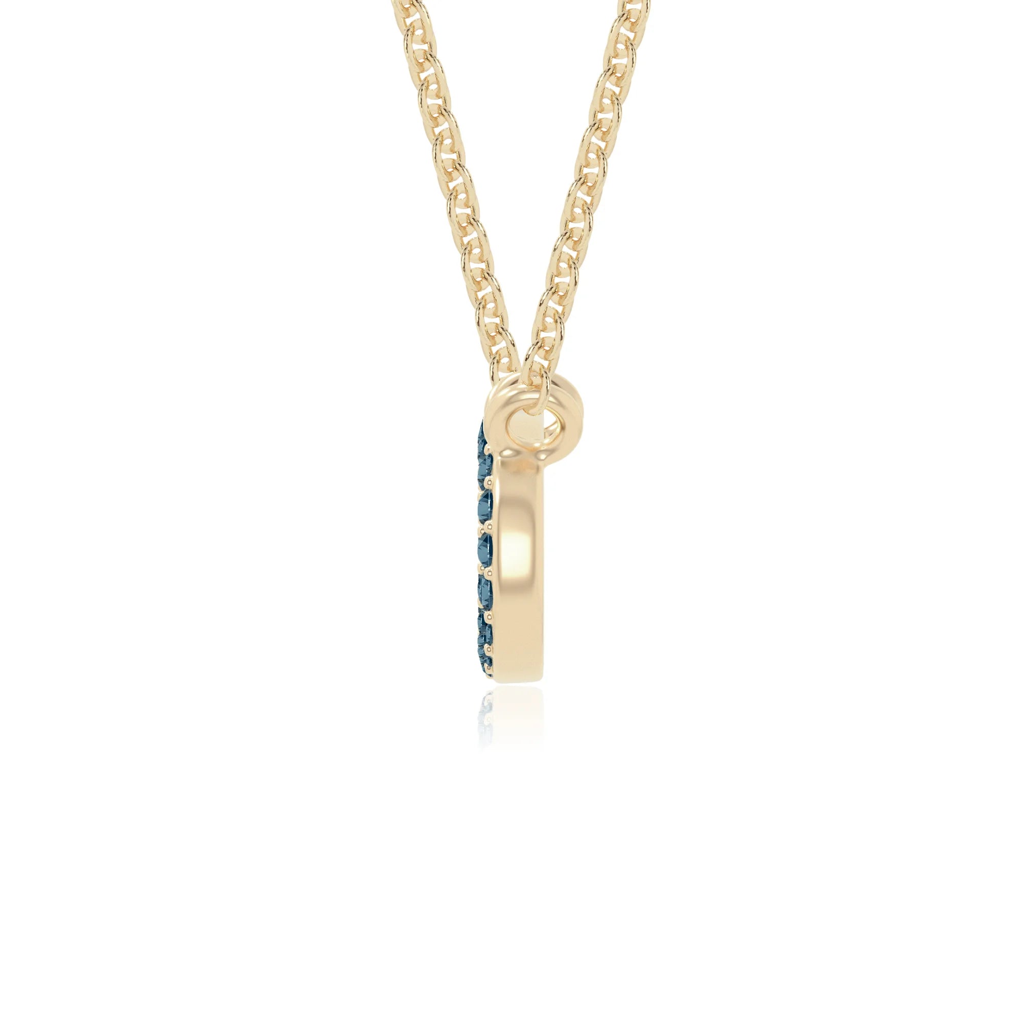 natural london-blue-topaz oval paperclip necklaces in yellow gold vermeil 
