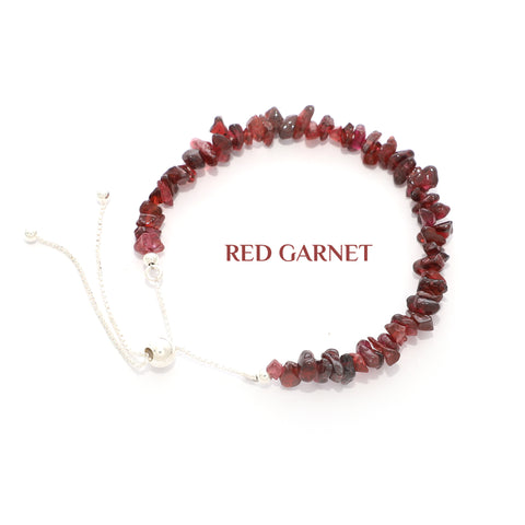 natural red-garnet rough shape bolo bracelet