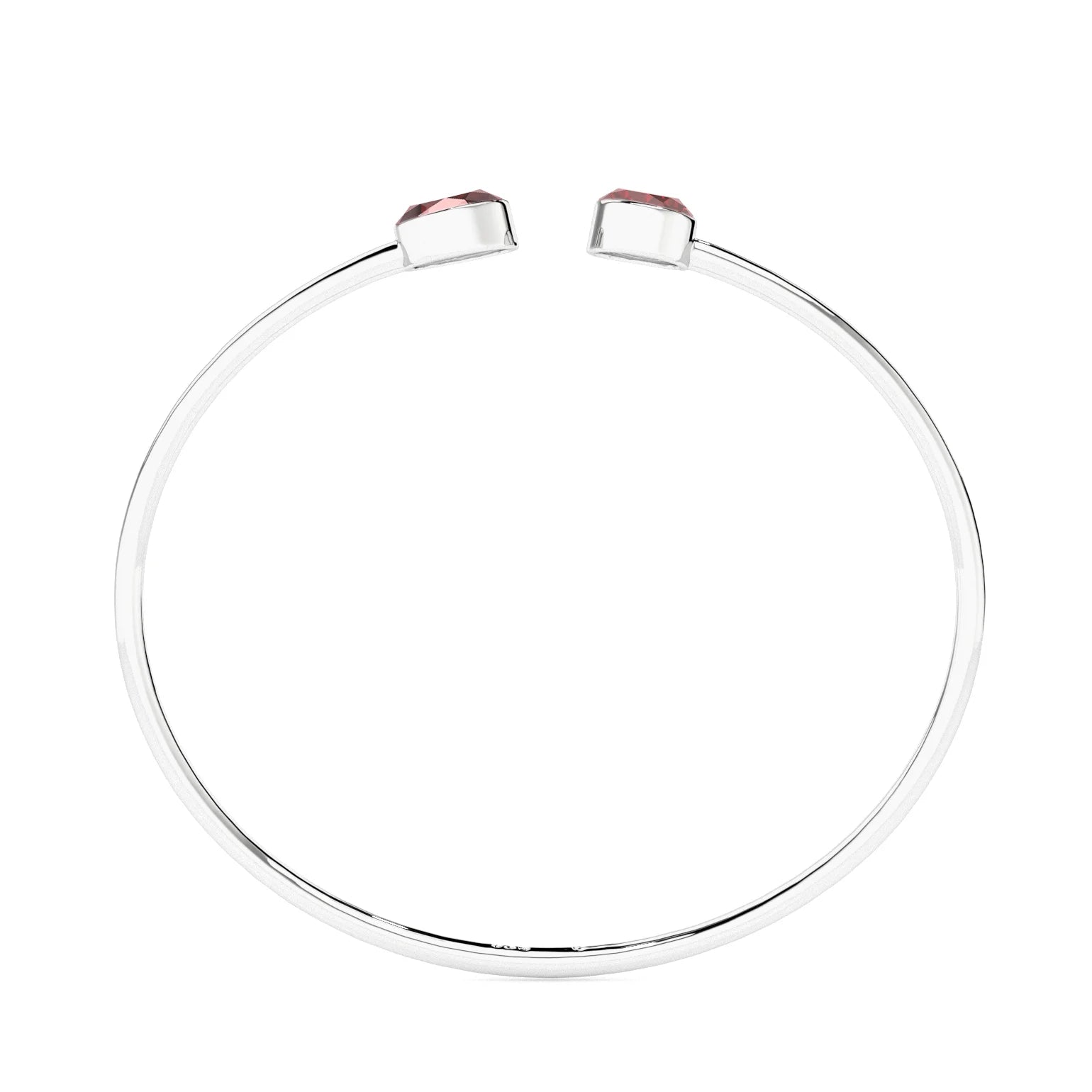 natural red-garnet round-oval shape 2-stone twister bracelet