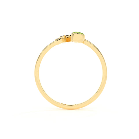 virgo zodiac ring with natural peridot gold vermeil