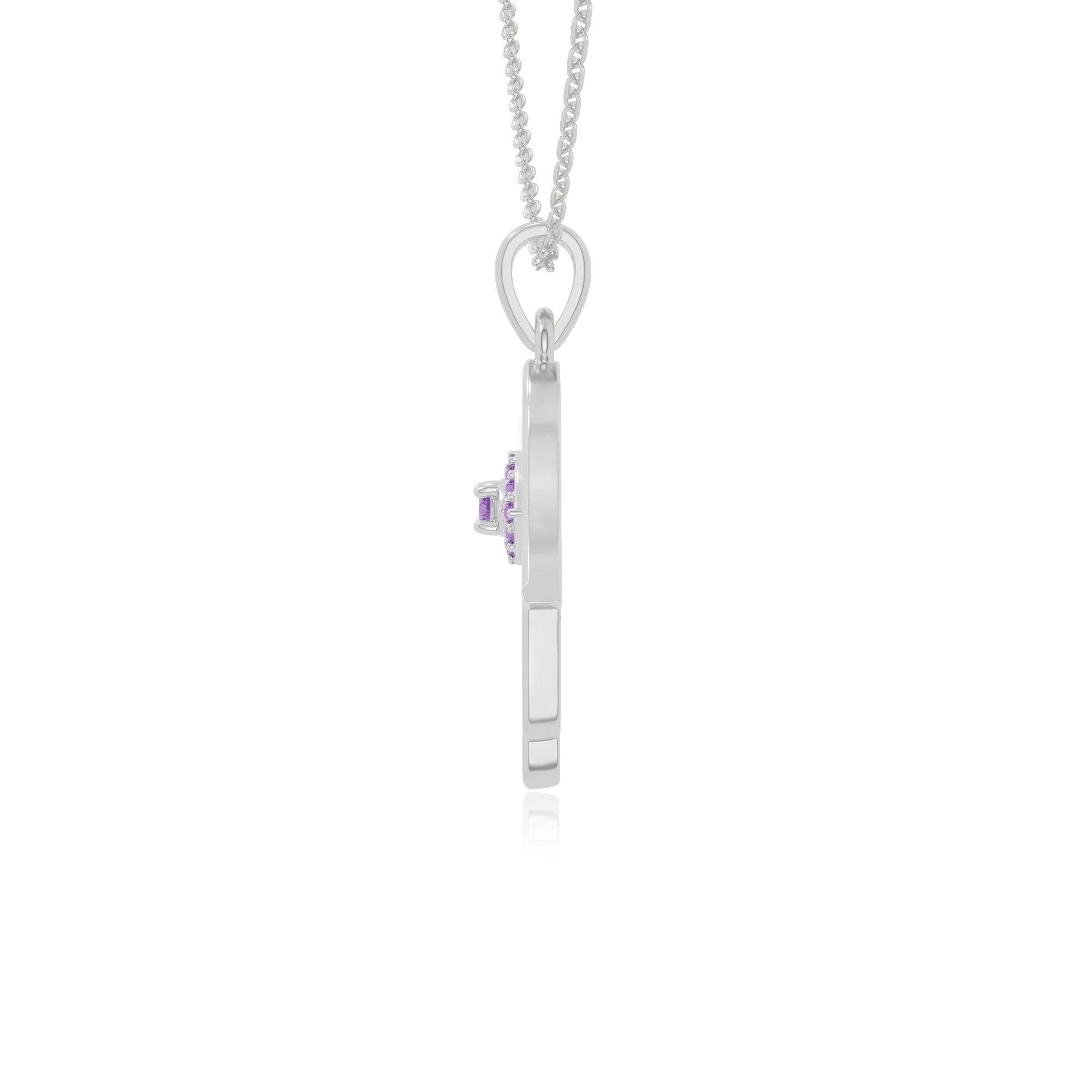 natural amethyst evil eye hamsa hand necklaces in sterling silver 