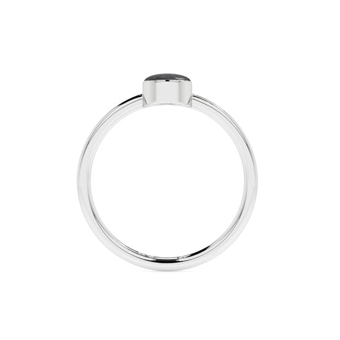 shungite oval cab stackable bezel-set ring