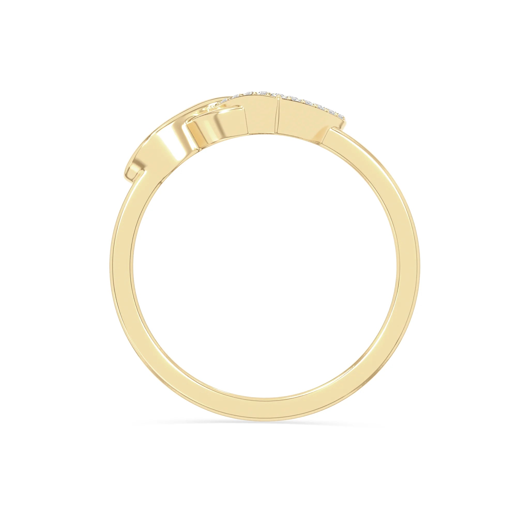 natural moissanite infinity heart promise rings in yellow gold vermeil