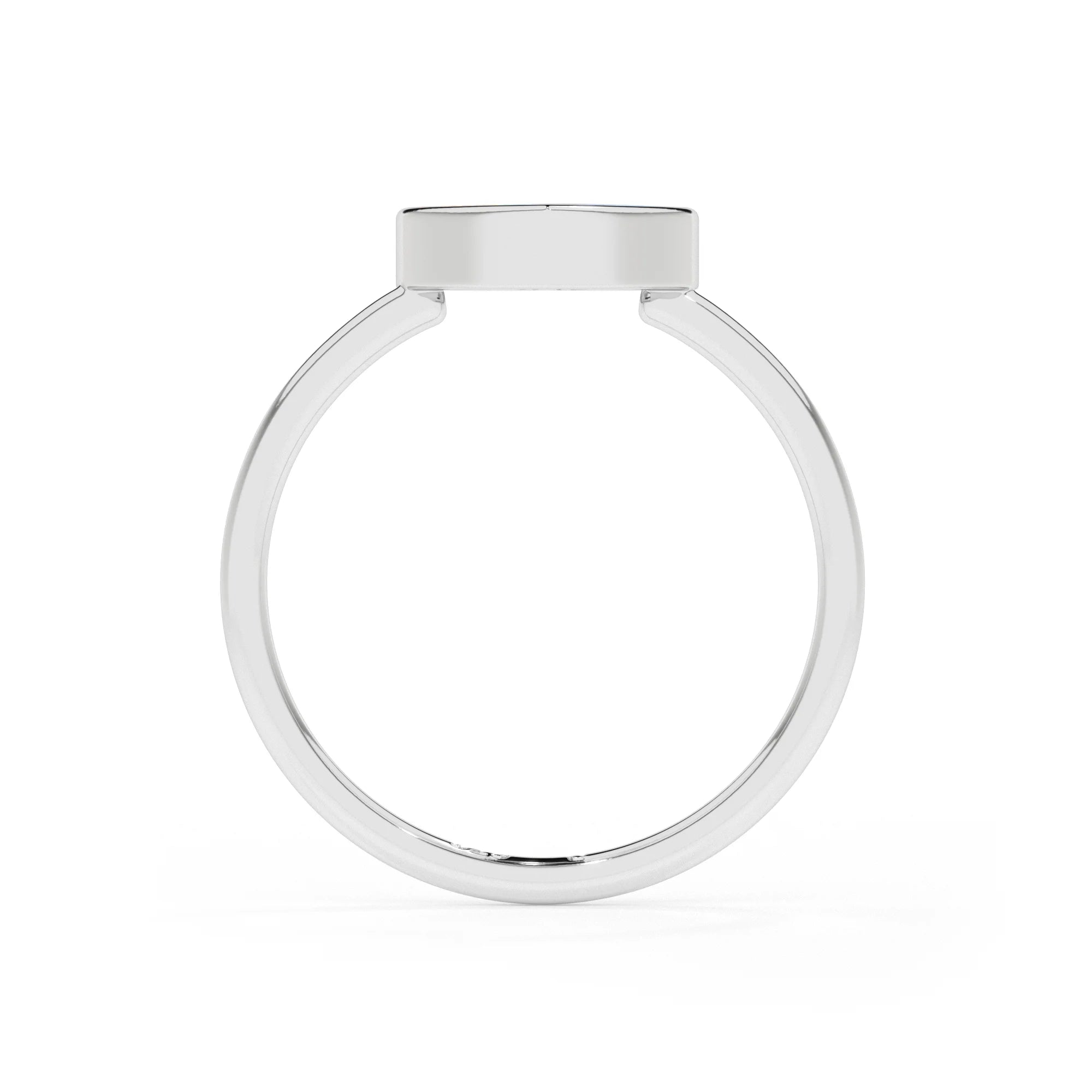 rainbow moonstone heart shape stackable bezel-set ring