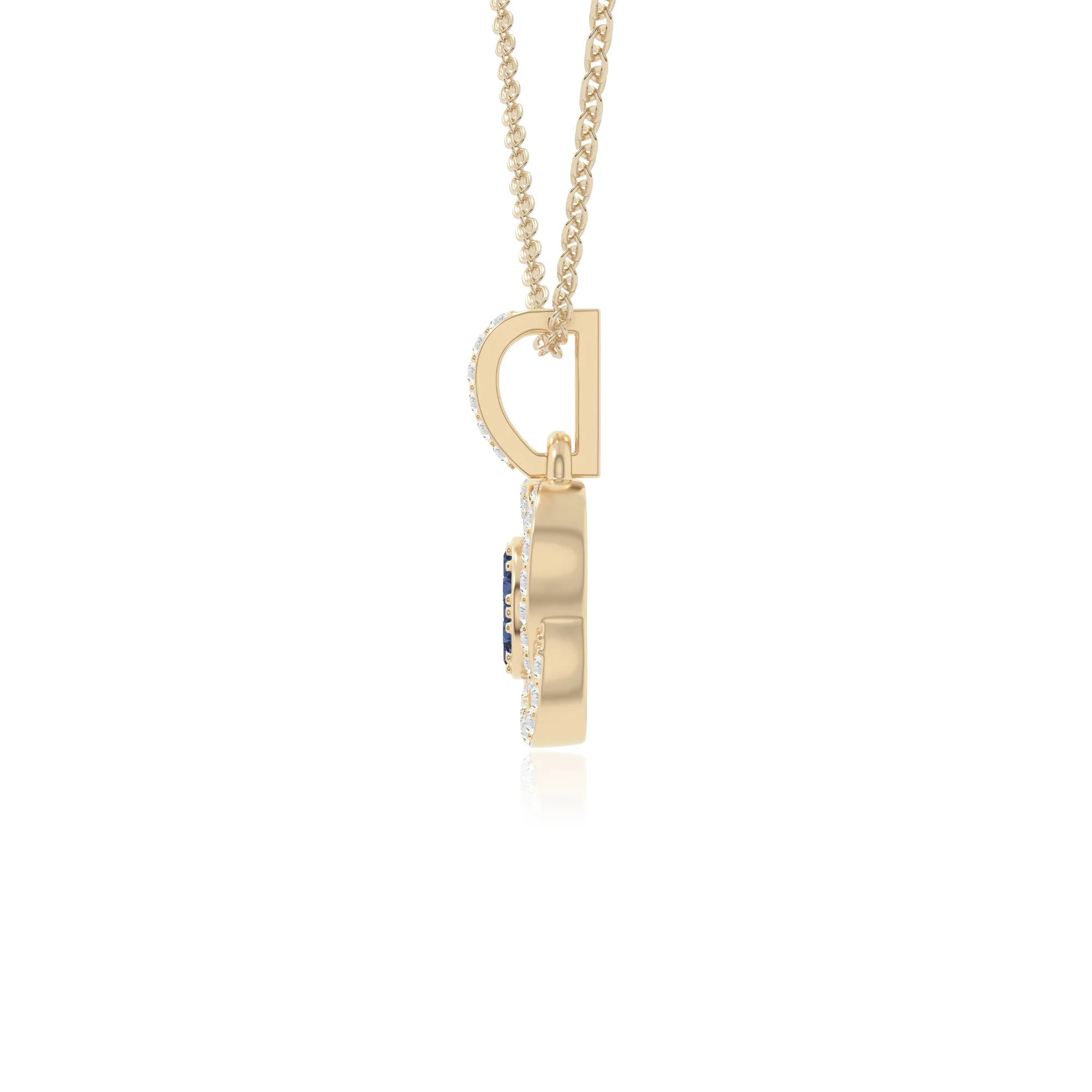 natural blue-sapphire inner power necklaces in yellow gold vermeil 