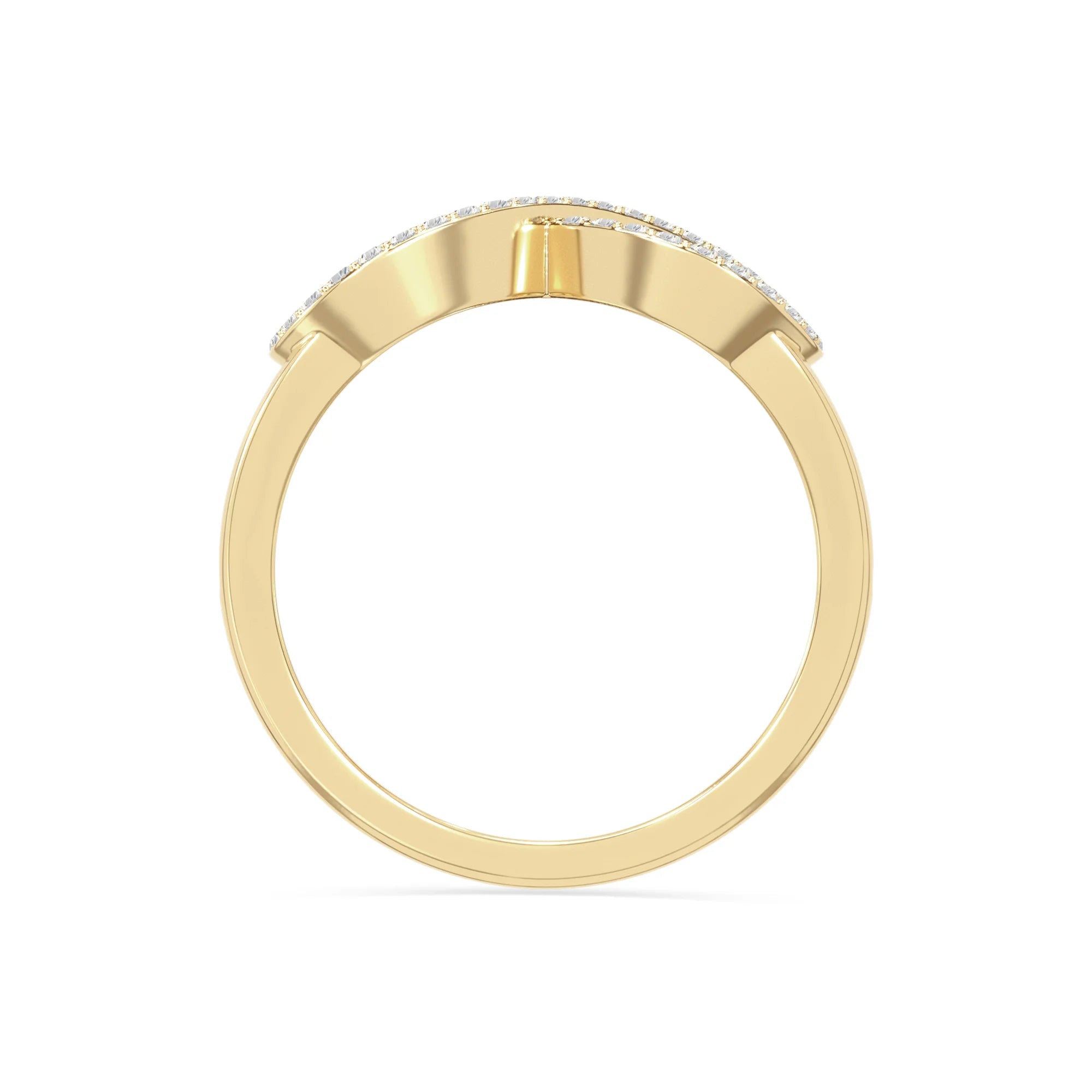 natural moissanite infinity promise rings in yellow gold vermeil