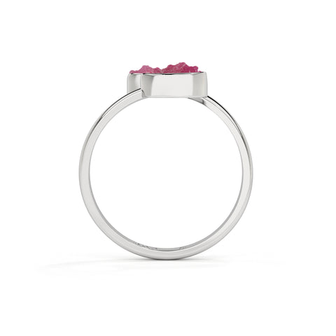 ruby rough shape stackable bezel-set ring