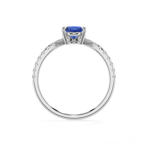 lab-grown blue-sapphire pear solitaire engagement ring