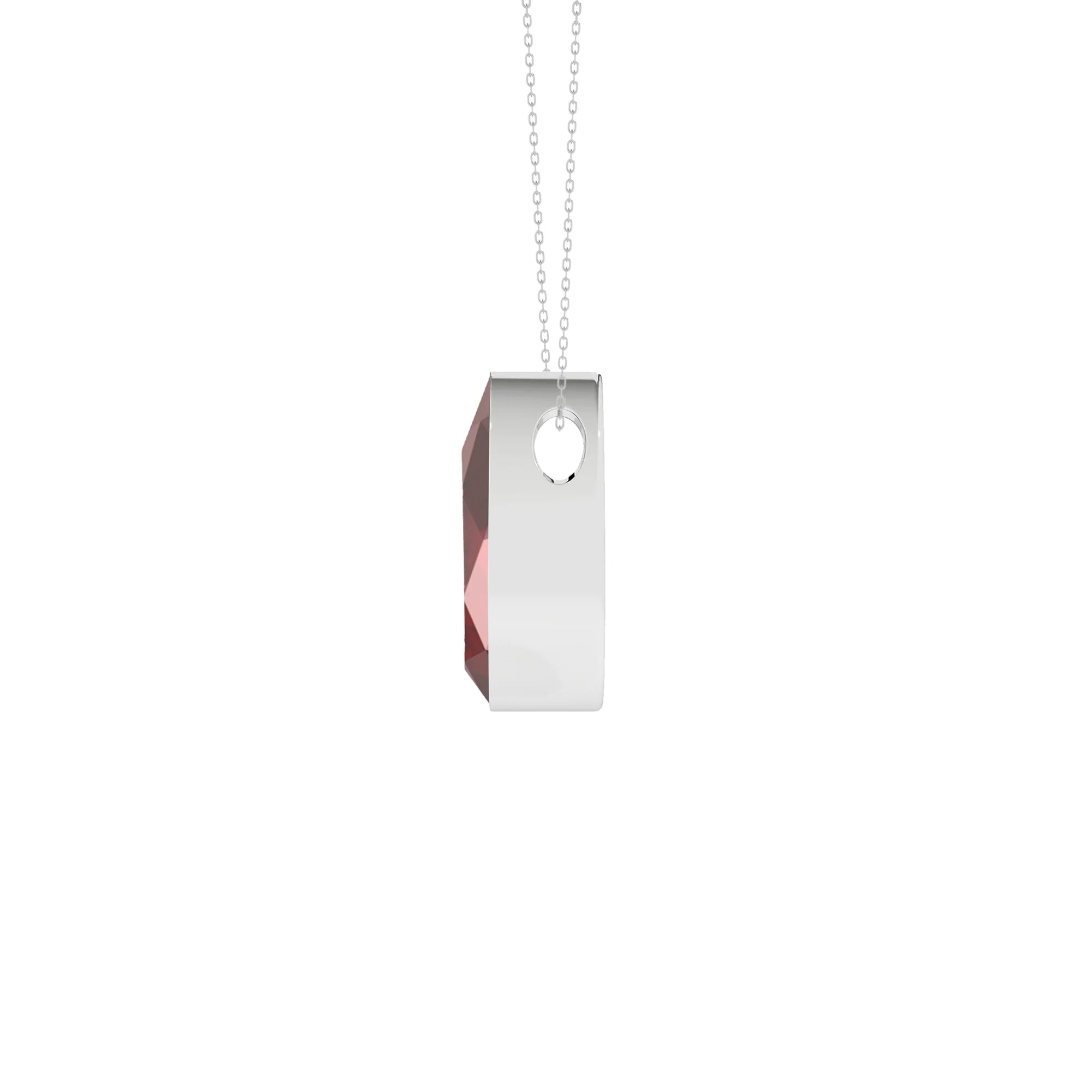natural red-garnet pear shape pendant necklace