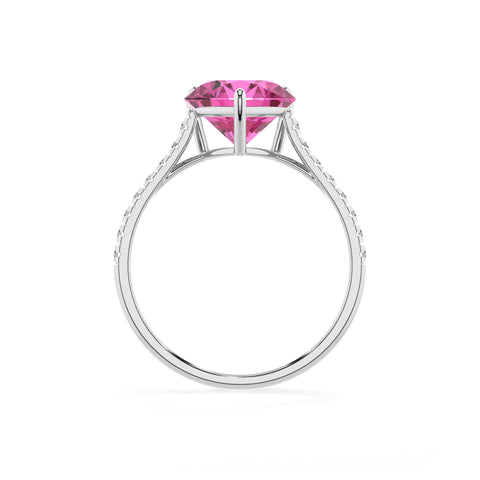 lab-grown pink-sapphire heart half eterity solitaire engagement ring