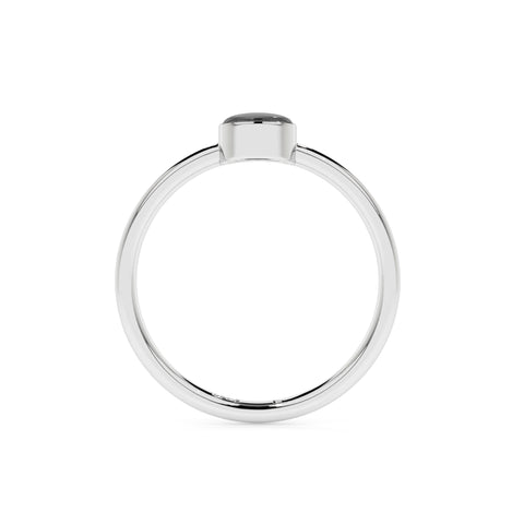 black onyx round cab stackable bezel-set ring