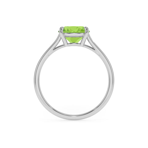 natural peridot cushion solitaire engagement ring