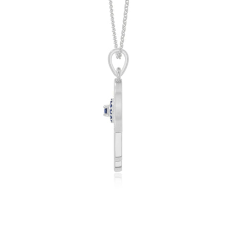 natural blue-sapphire evil eye hamsa hand necklaces in sterling silver 