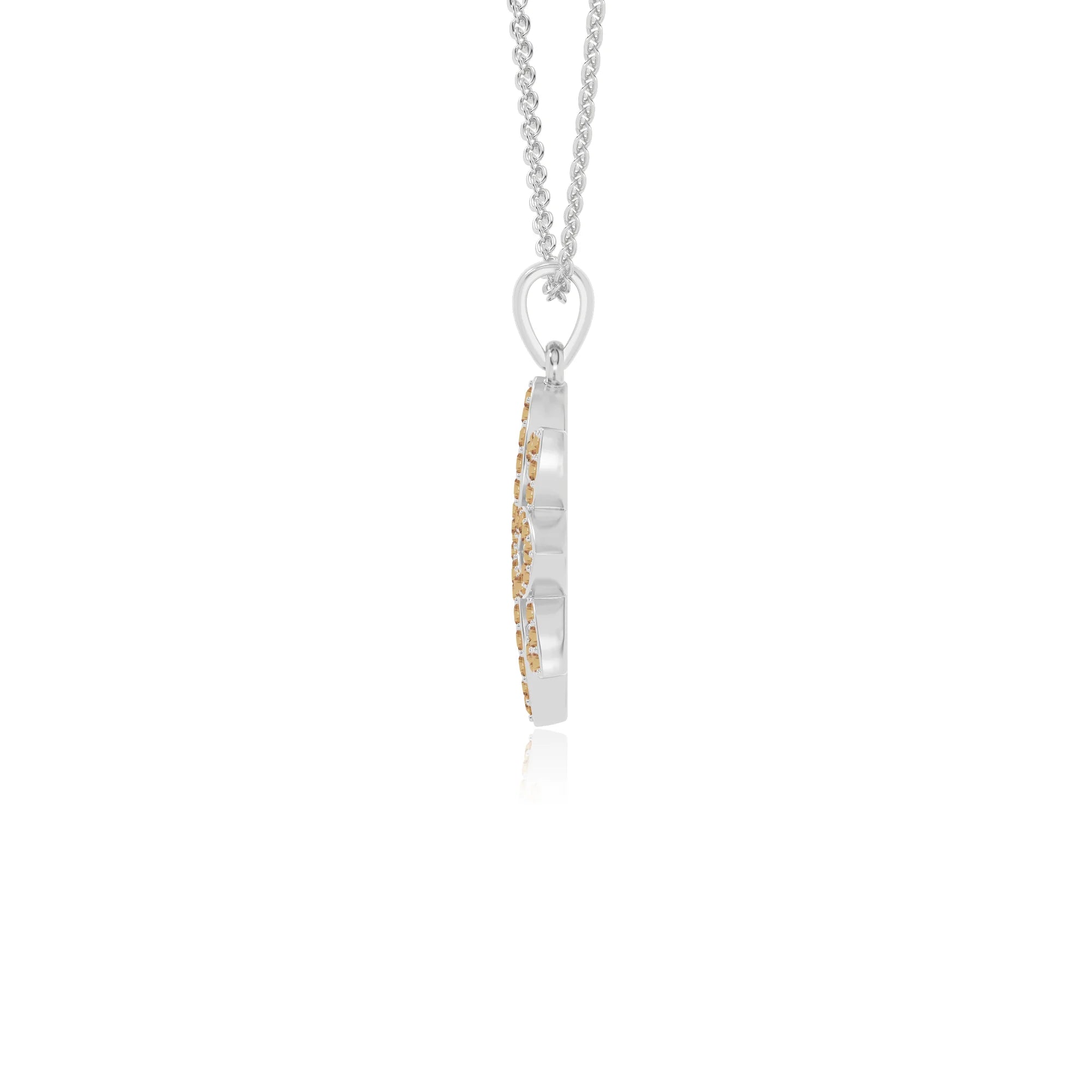 natural citrine flower necklaces in sterling silver 