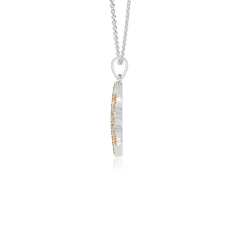 natural citrine flower necklaces in sterling silver 