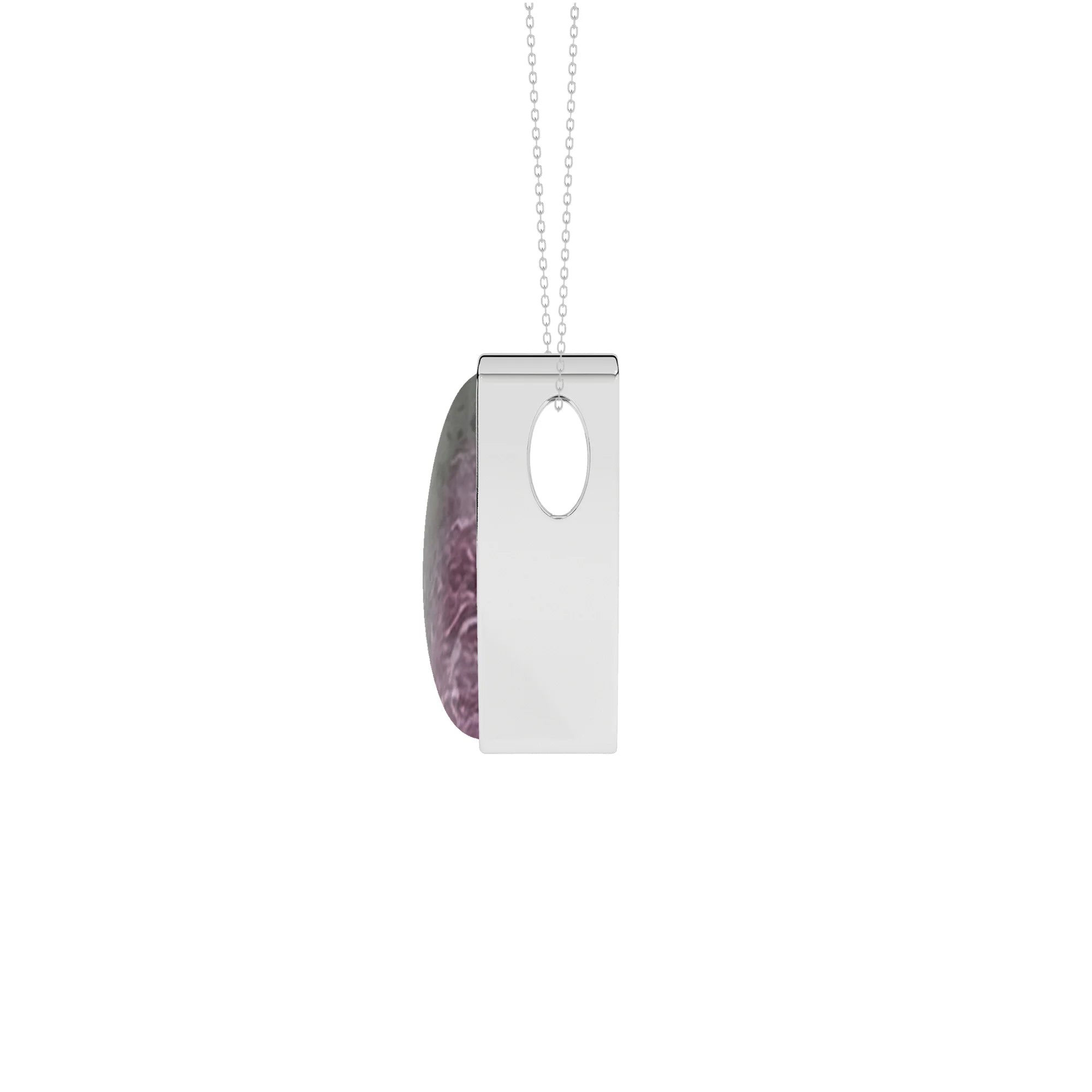 natural ruby-zoisite bullet shape pendant necklace