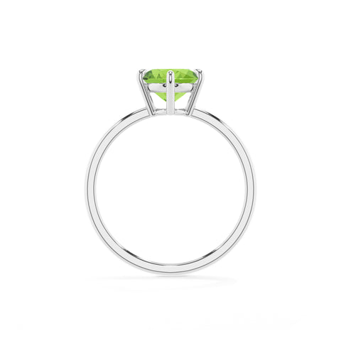 natural peridot oval solitaire engagement ring