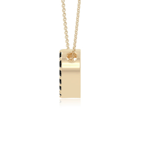 natural black-onyx studded heart necklaces in yellow gold vermeil 