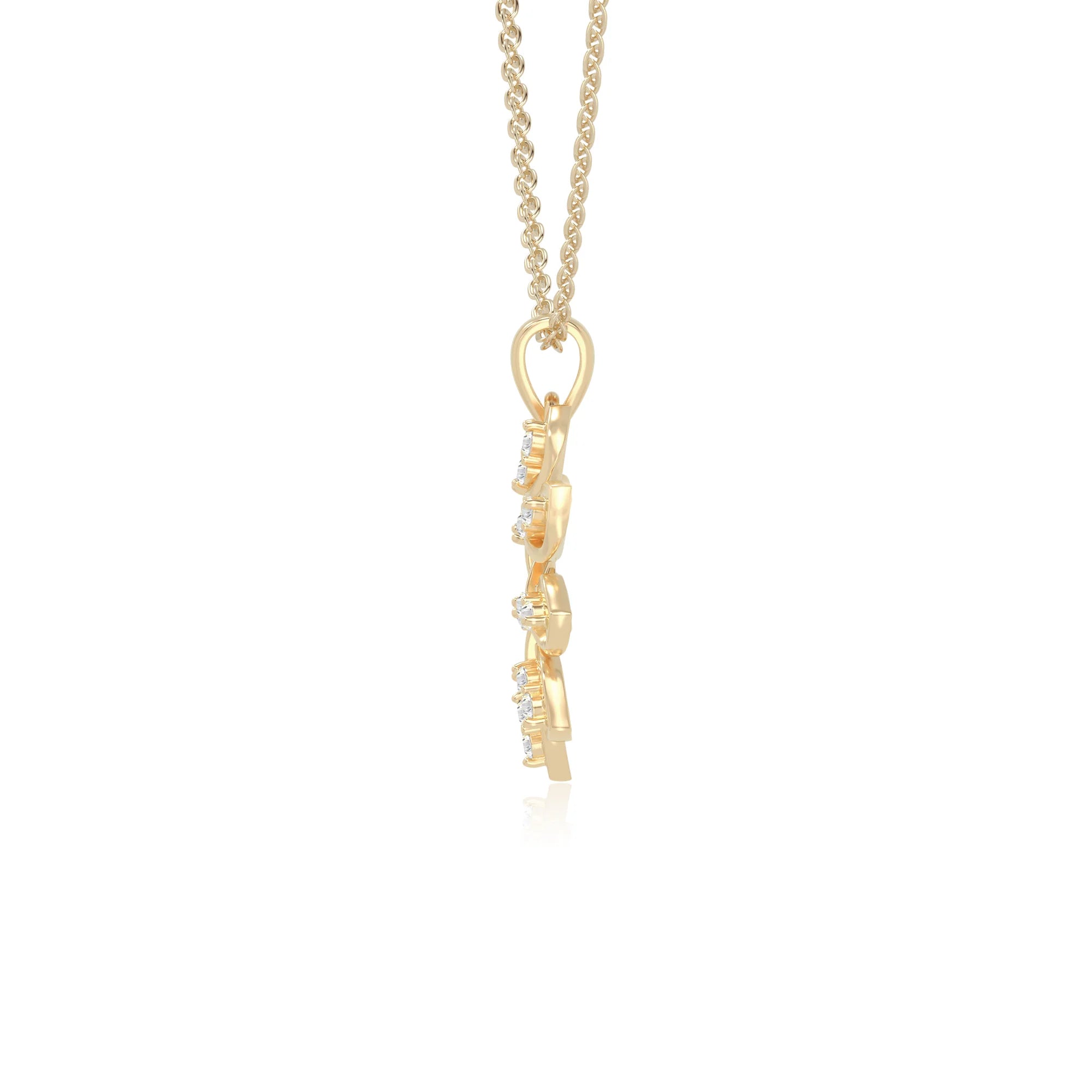 moissanite flower necklaces in yellow gold vermeil 