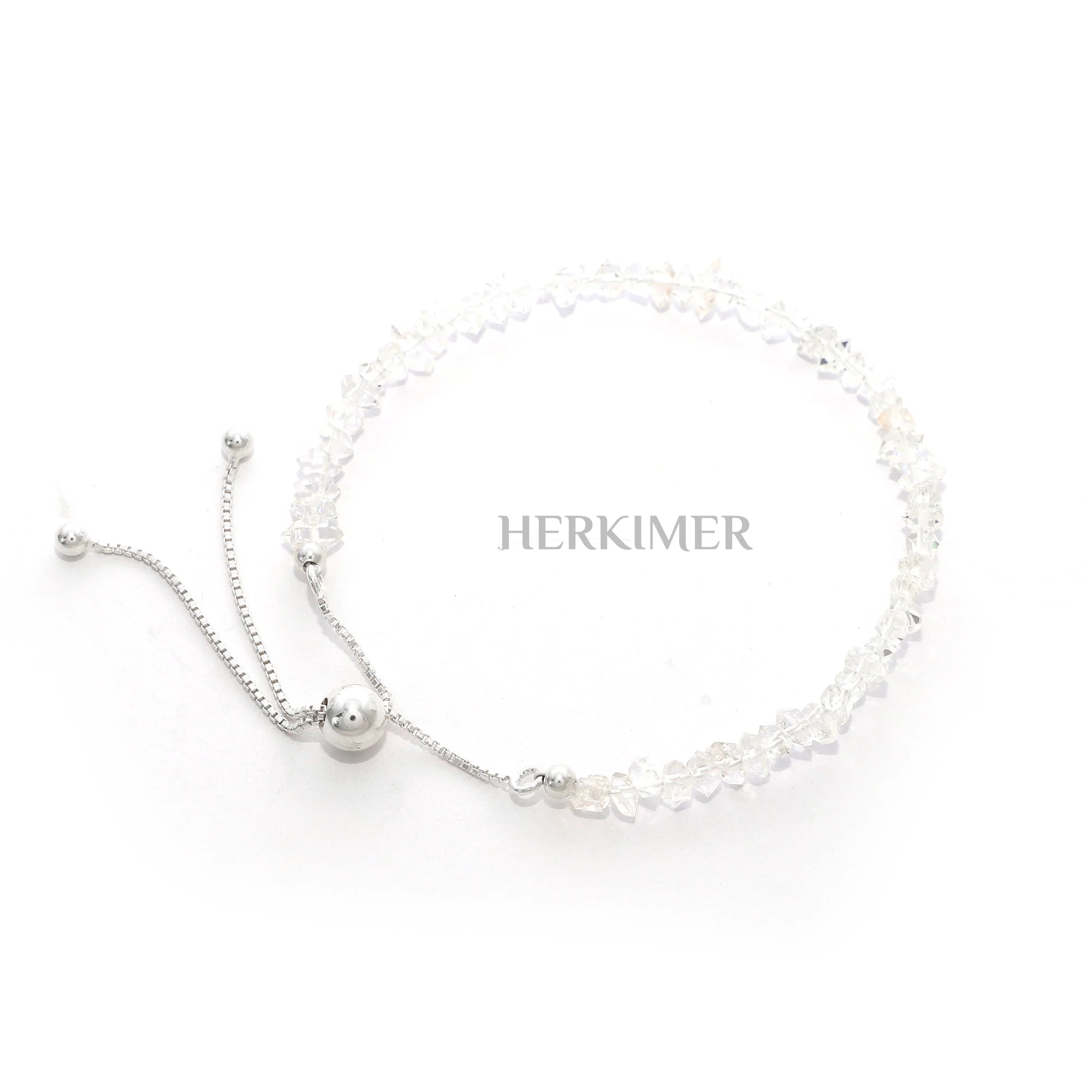 natural herkimer rough shape bolo bracelet