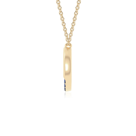 natural blue-sapphire horse shoe necklaces in yellow gold vermeil 