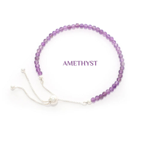 natural amethyst round shape bolo bracelet