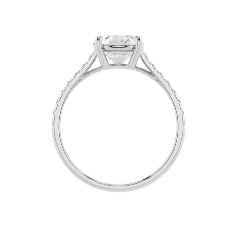 lab-grown moissanite round half eterity solitaire engagement ring