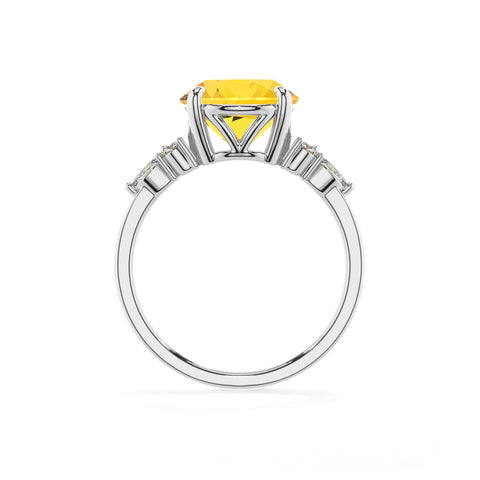 lab-grown yellow-sapphire round solitaire engagement ring