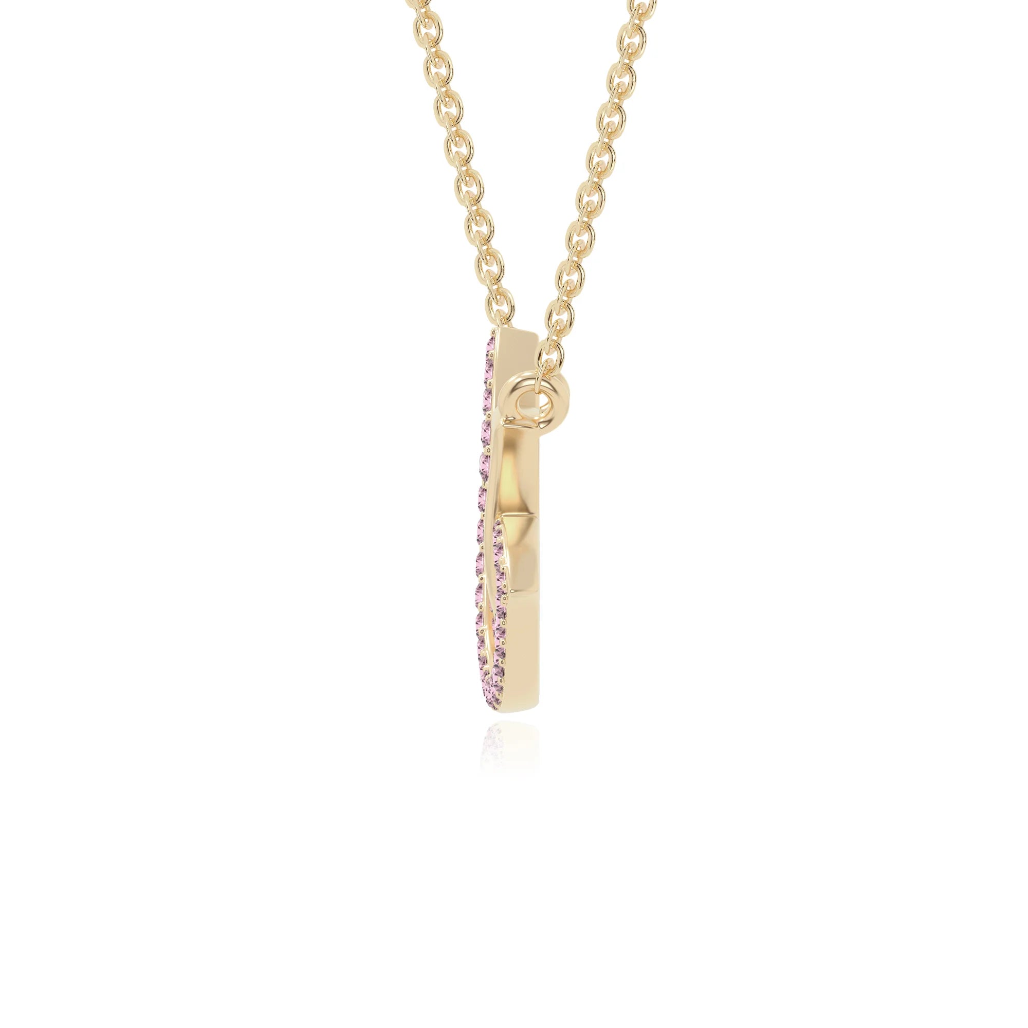 natural pink-tourmaline lotus flower necklaces in yellow gold vermeil 