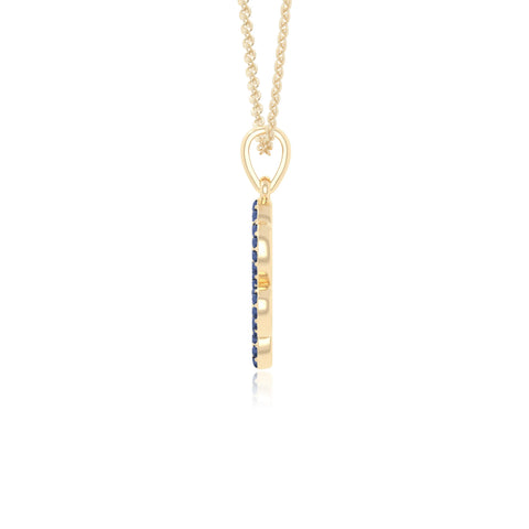 natural blue sapphire dog paw knot necklaces in yellow gold vermeil 