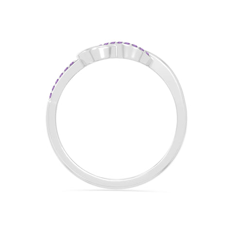 natural amethyst infinity knot promise rings in sterling silver 