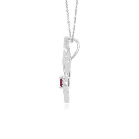 natural ruby infinity necklaces in sterling silver 