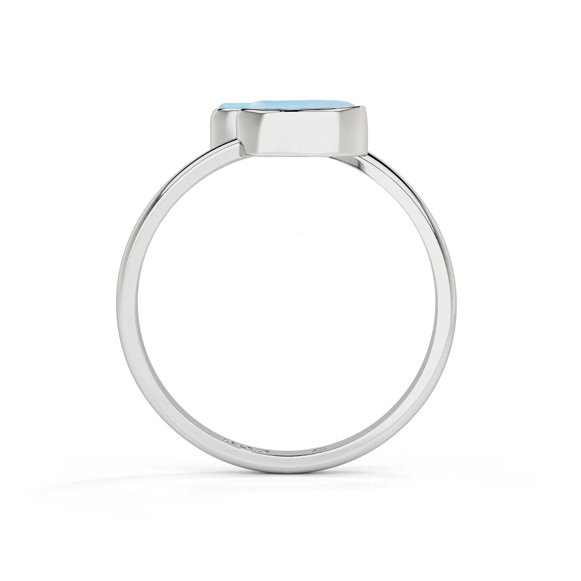 larimar rough shape stackable bezel-set ring
